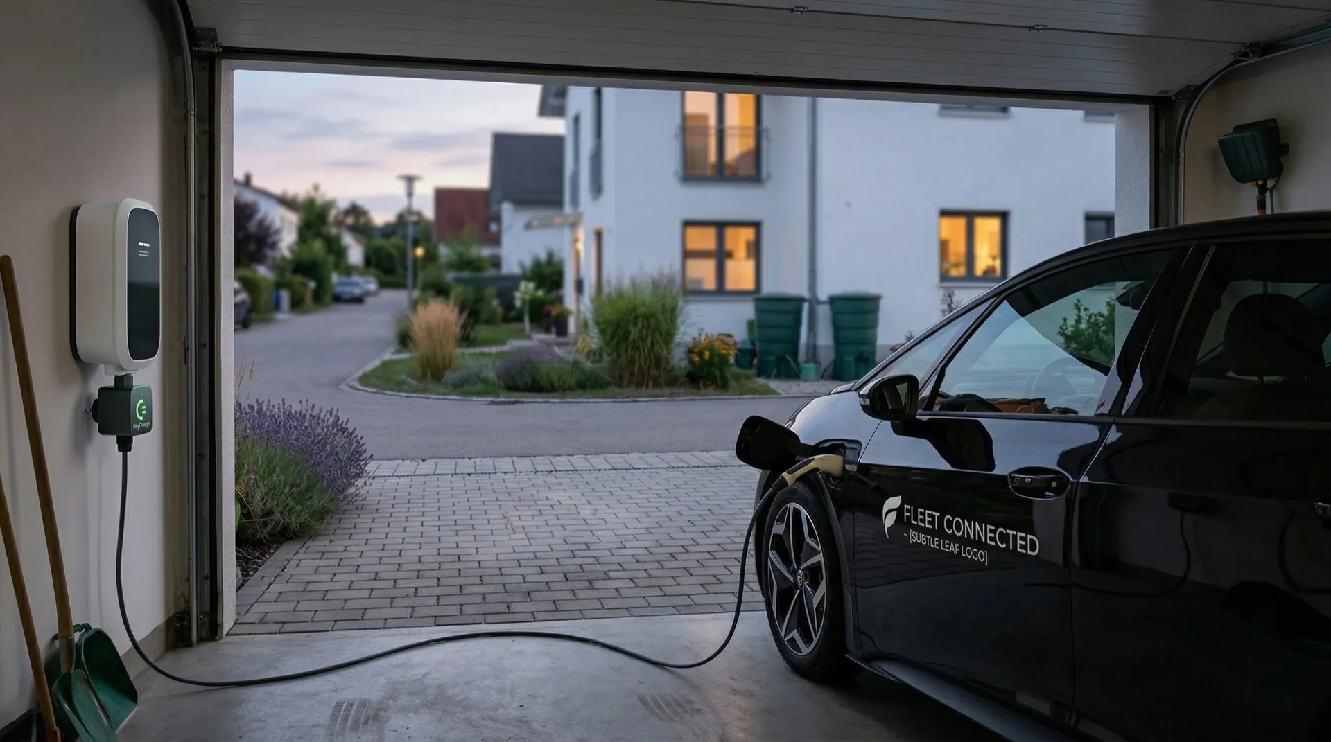 Firmenwagen wird Zuhause an HeyCharge Wallbox geladen